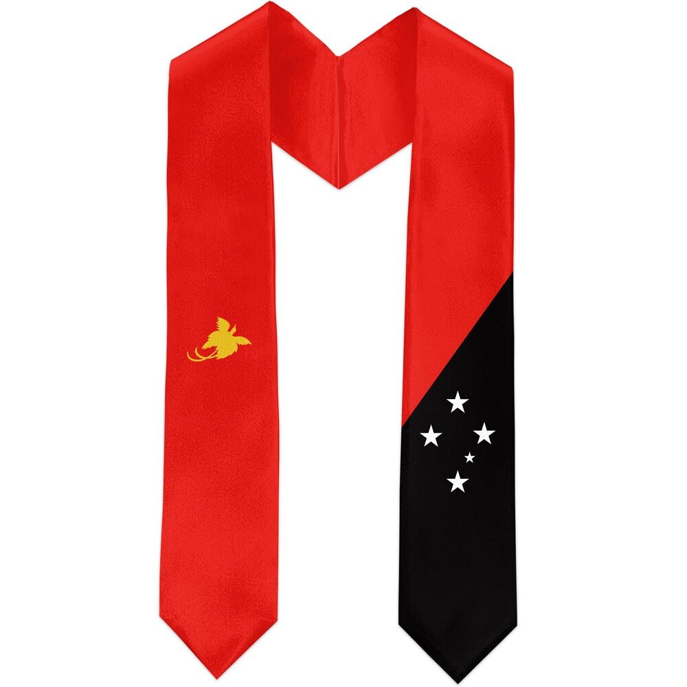 6254 Papua New Guinea Flag Graduation Sash Satin Scarf 72" Stole for Abroad